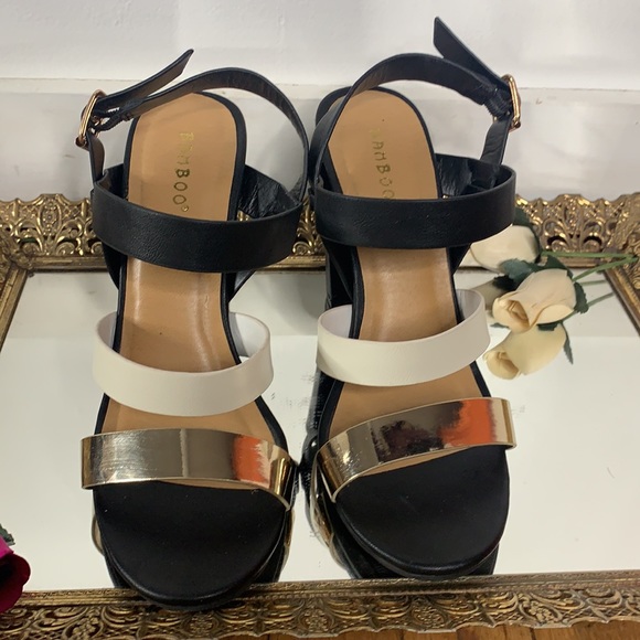 Bamboo Block Heel Sandals - Picture 2 of 6